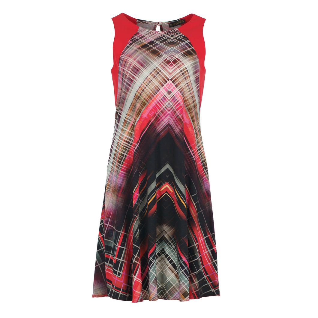 Vibrant Geometric Asymmetry Dress