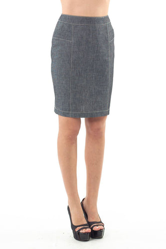 Stitch Detail Straight Casual Skirt