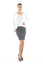 Load image into Gallery viewer, Stitch Detail Straight Casual Skirt