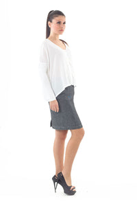 Stitch Detail Straight Casual Skirt