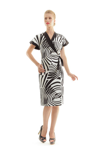 Zebra Print Crossover Dress