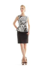 Load image into Gallery viewer, Zebra Print Peplum Dress