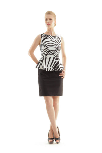 Zebra Print Peplum Dress