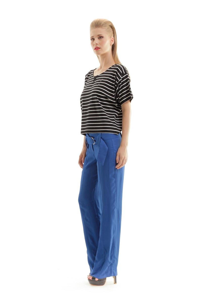 Seamed Pants With Belt