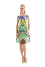 Load image into Gallery viewer, Vibrant Geometric Print A-Line Dress