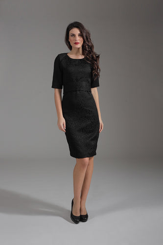 Straight Elbow Sleeve Dress