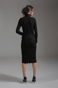 Pencil Skirt with Burn Out Detail