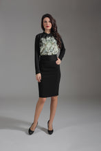 Load image into Gallery viewer, Relaxed Long Sleeve Woven Top with Pleat Detail and Button Fastening