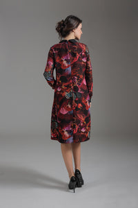 Bold Floral Print A Line Dress