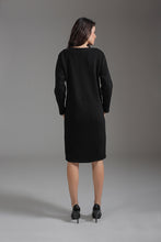 Load image into Gallery viewer, Knit Long Sleeve Lined Sack Dress with Concealed Zip and Pockets