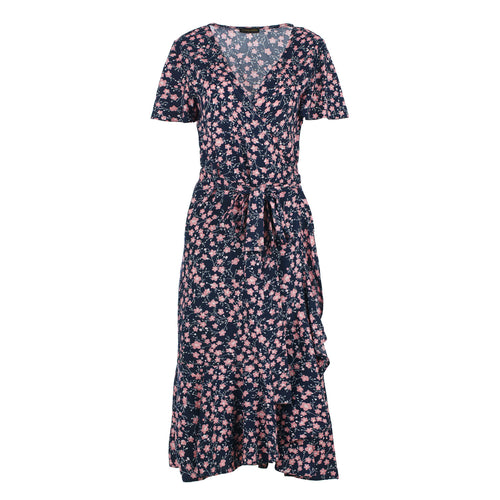 Blooming Midnight Viscose Midi Dress