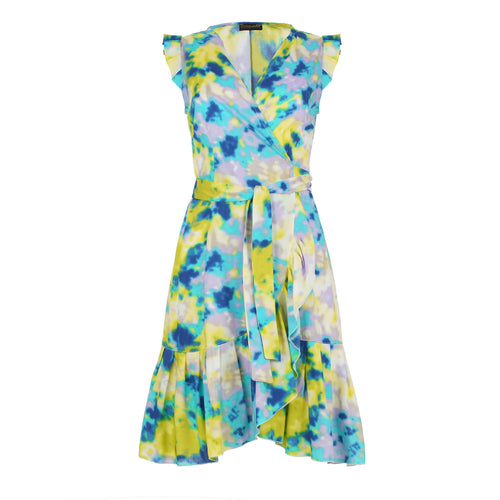 Lemon Splash Watercolor Viscose Dress