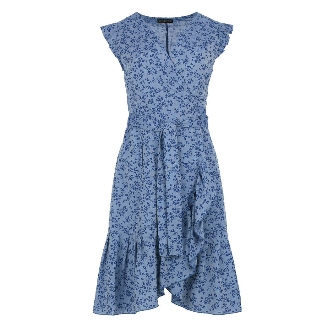 Cornflower Blue Floral Viscose Dress