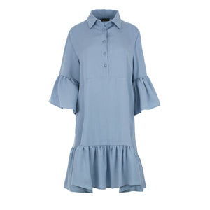 Serenity Blue Tencel Shirt Dress