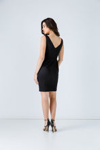 Load image into Gallery viewer, Black Sleeveless Tulip Dress