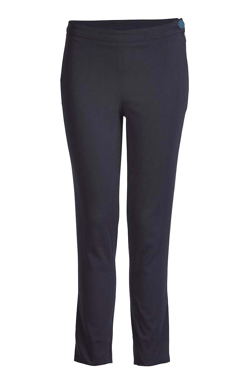 Fitted Stretch Trousers Navy