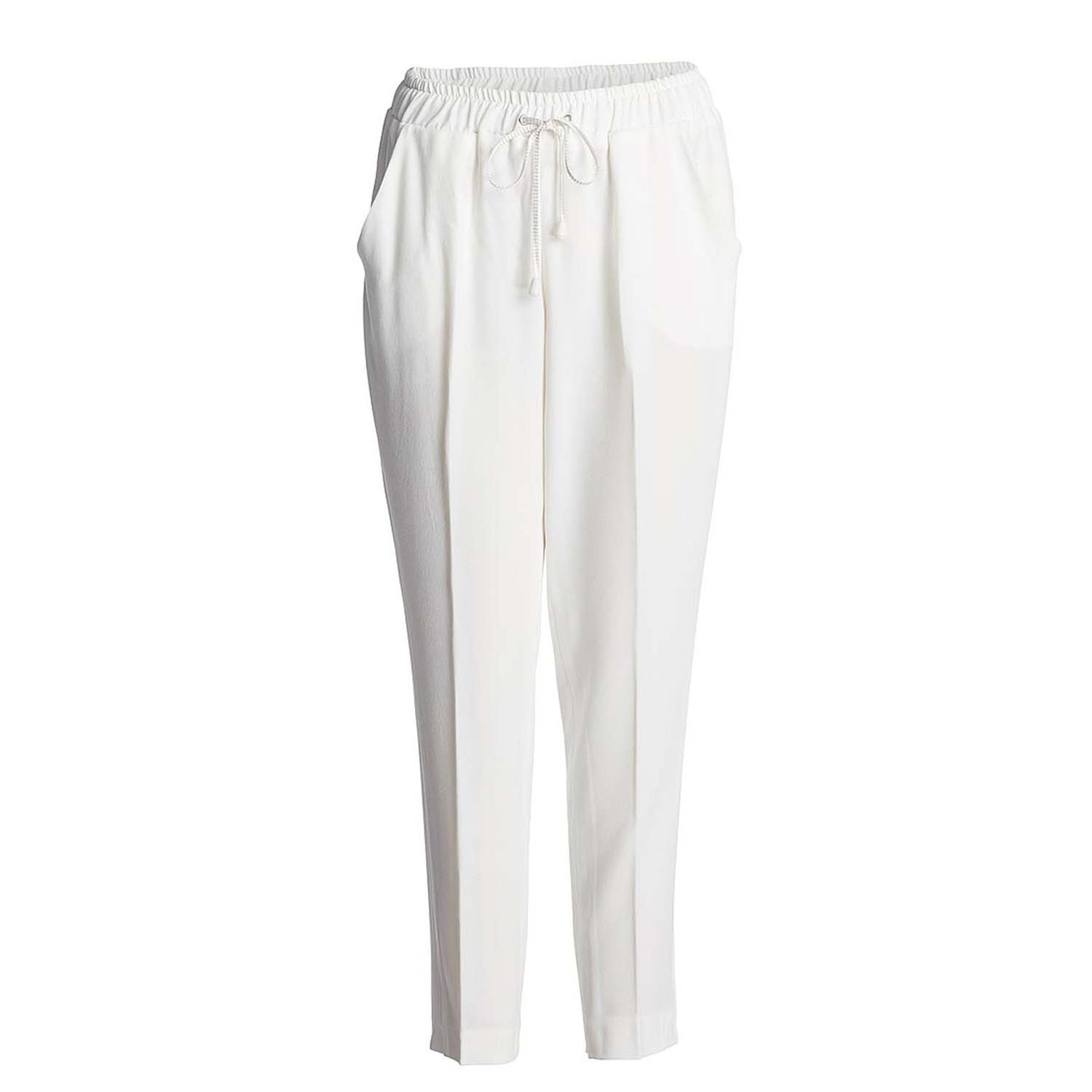 Ecru Crepe Pants by Conquista
