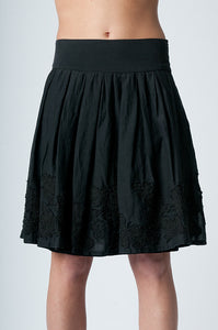 Embroidery Detail Pleated Skirt