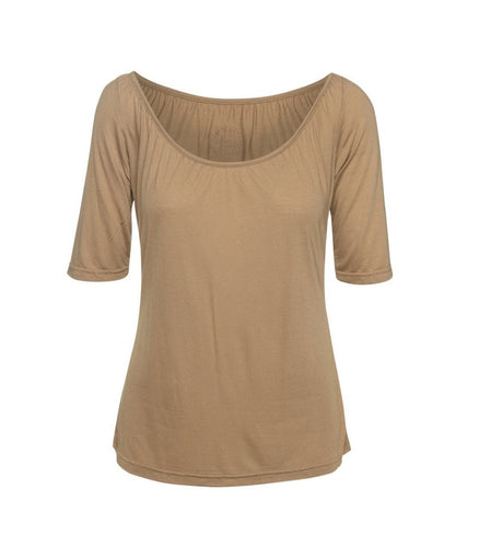 Short Sleeve Light Brown Top