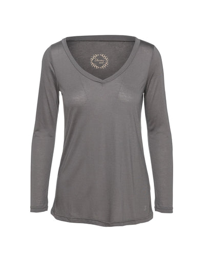 Dark Grey V Neck Top by SWL