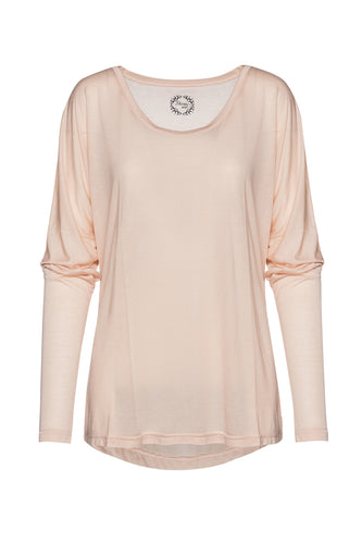 Light Pink Top with Batwing Sleeves