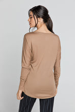 Load image into Gallery viewer, Light Brown Top with Long Batwing Sleeves