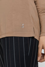 Load image into Gallery viewer, Light Brown Top with Long Batwing Sleeves