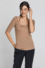 Load image into Gallery viewer, Short Sleeve Light Brown Top