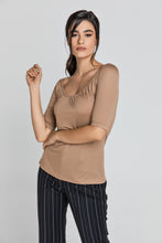 Load image into Gallery viewer, Short Sleeve Light Brown Top