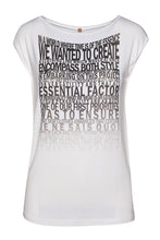 Load image into Gallery viewer, Sleeveless White Top with Word Print