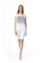 Load image into Gallery viewer, Cap Sleeve Print Top in White