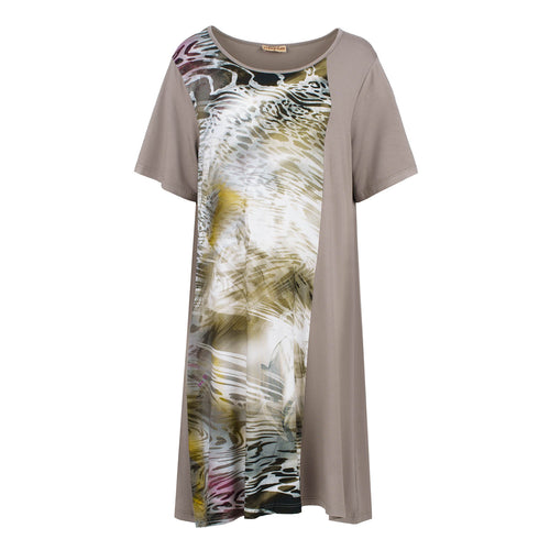 Abstract Animal Print Short Sleeve Stretch Jersey Dress Plus Size