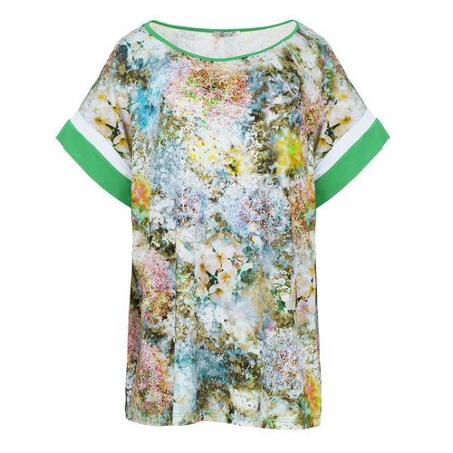 Floral Stretch Jersey Short Sleeve Top Plus Size