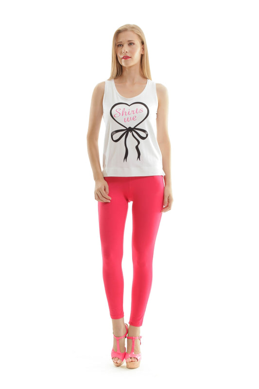 Printed Sleeveless Top in White