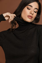 Load image into Gallery viewer, Black Turtleneck Pullover Si Fashion