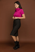 Load image into Gallery viewer, Fitted Dark Grey Stretch Skirt by Si Fashion