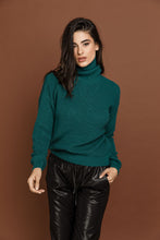 Load image into Gallery viewer, Petrol Blue Turtleneck Pullover by Si Fashion