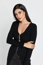 Load image into Gallery viewer, Long Black Knit Cardigan