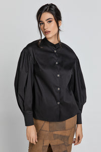 Black Shirt with Bishop Sleeves