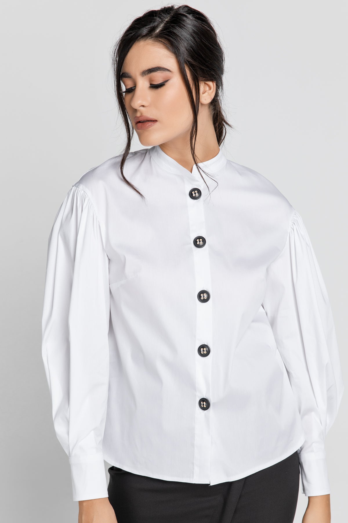 White Shirt with Bishop Sleeves