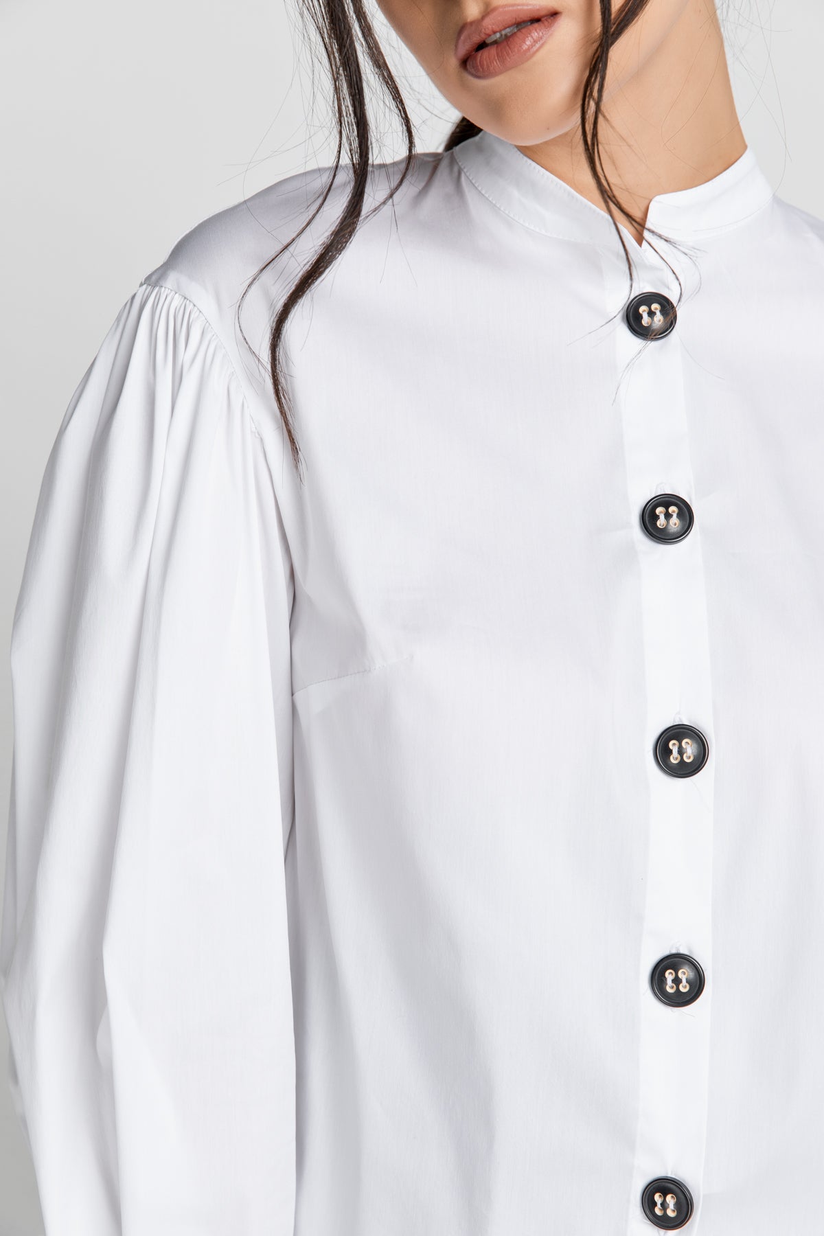 White Shirt with Bishop Sleeves