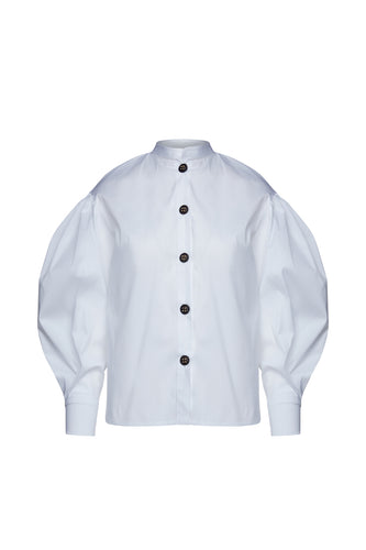 White Shirt with Bishop Sleeves