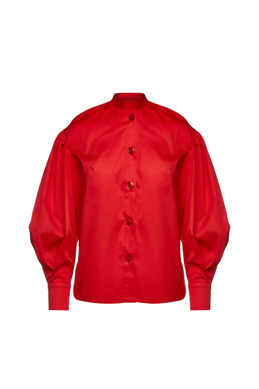 Red Shirt with Bishop Sleeves
