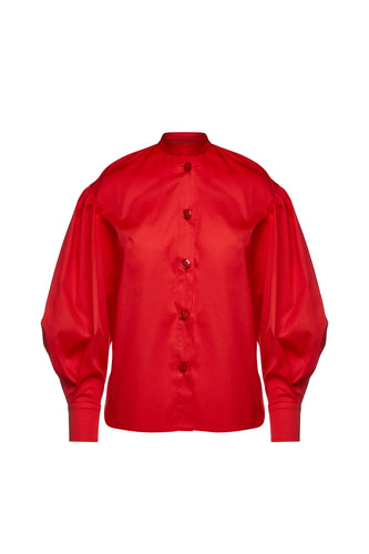 Red Shirt with Bishop Sleeves