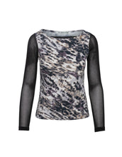 Load image into Gallery viewer, Sheer &amp; Animal Print Top