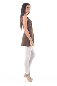 Sleeveless A Line Tunic in Brown