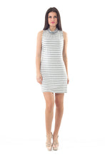 Load image into Gallery viewer, Polo Neck Striped Dress