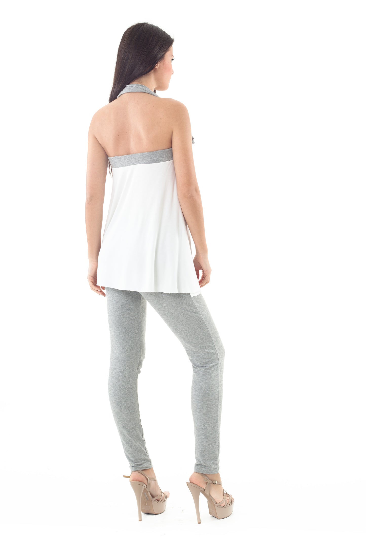 Conquista Τοπ Longline Casual Αμάνικο Με Τιράντες Μονόχρωμο Γκρι Y31.023
