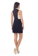 Load image into Gallery viewer, Lace Detail Stretch Mini Dress High Scoop Neck
