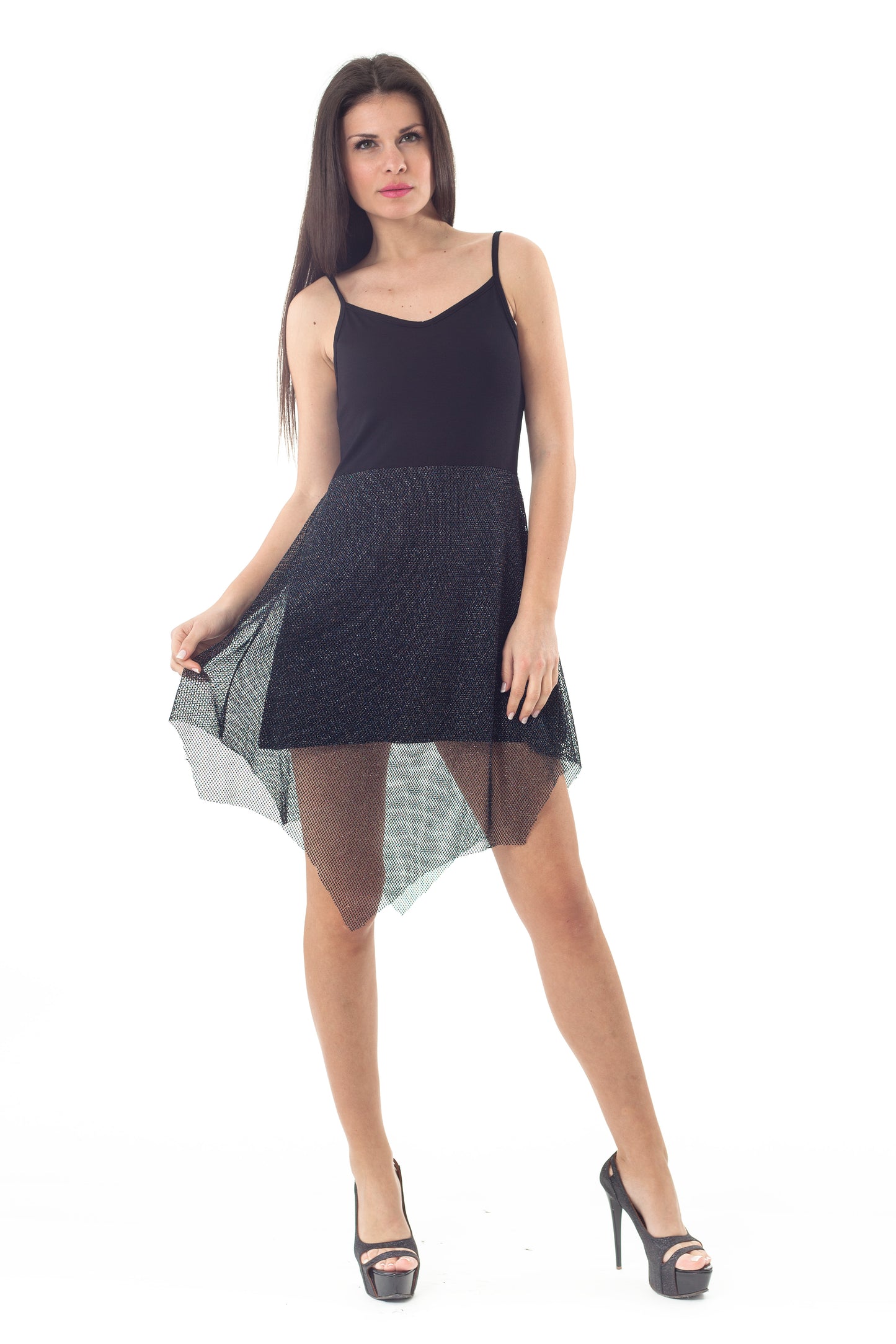 Sheer Layer Detail Mini Dress – Conquista